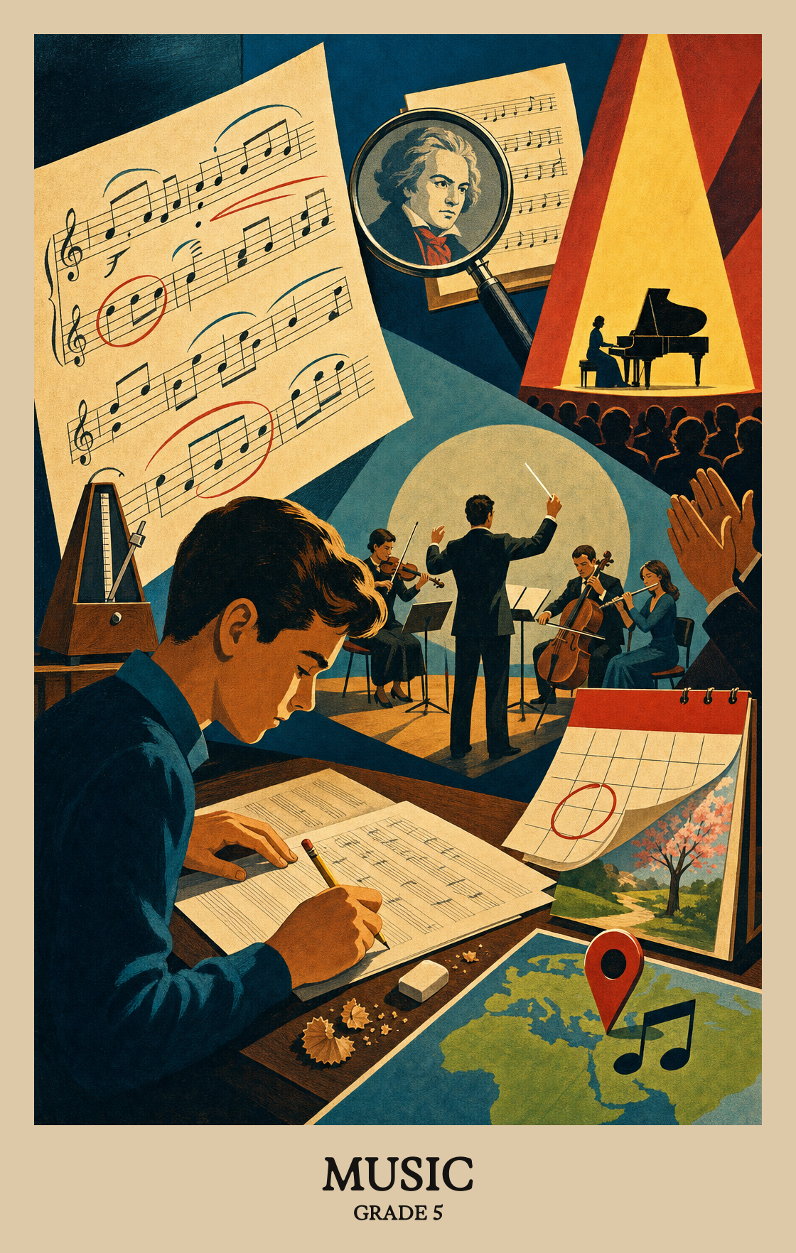 Illustration of what students learn in Grade 5 Arts: Music