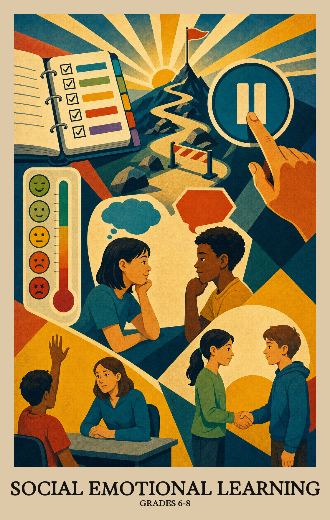 Illustration of what students learn in Grades 6-8 Social Emotional Learning